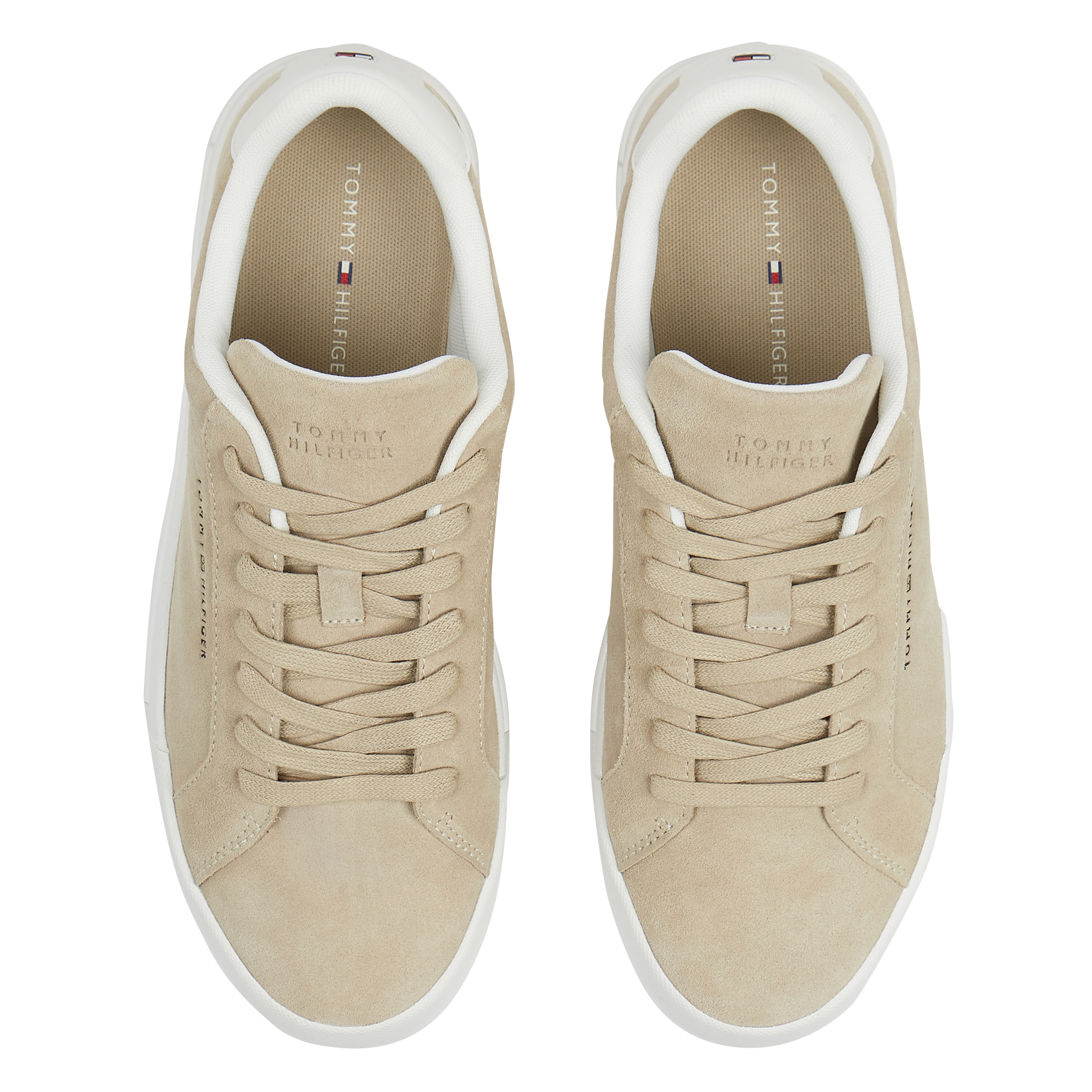 Baskets compensées en cuir velours | Kaki