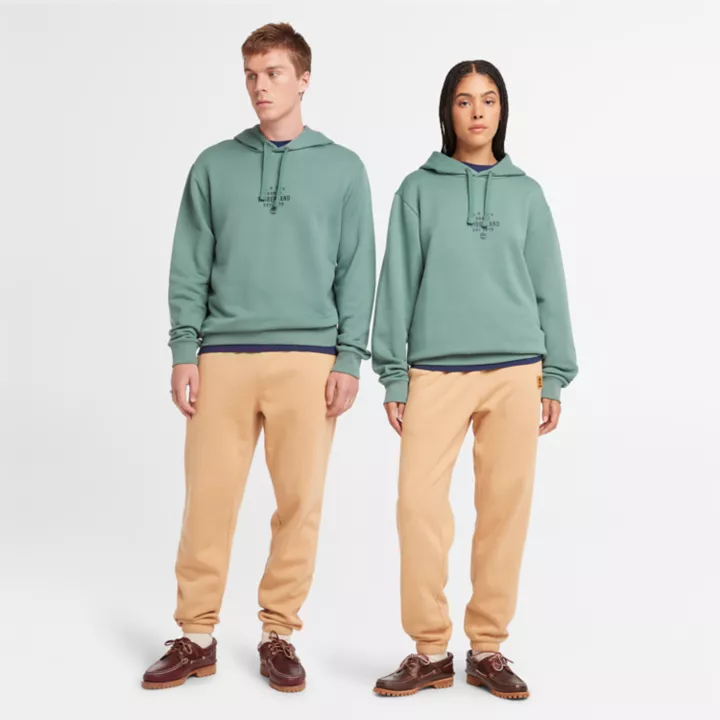 Sweat à capuche avec motif graphique unisexe en bleu sarcelle