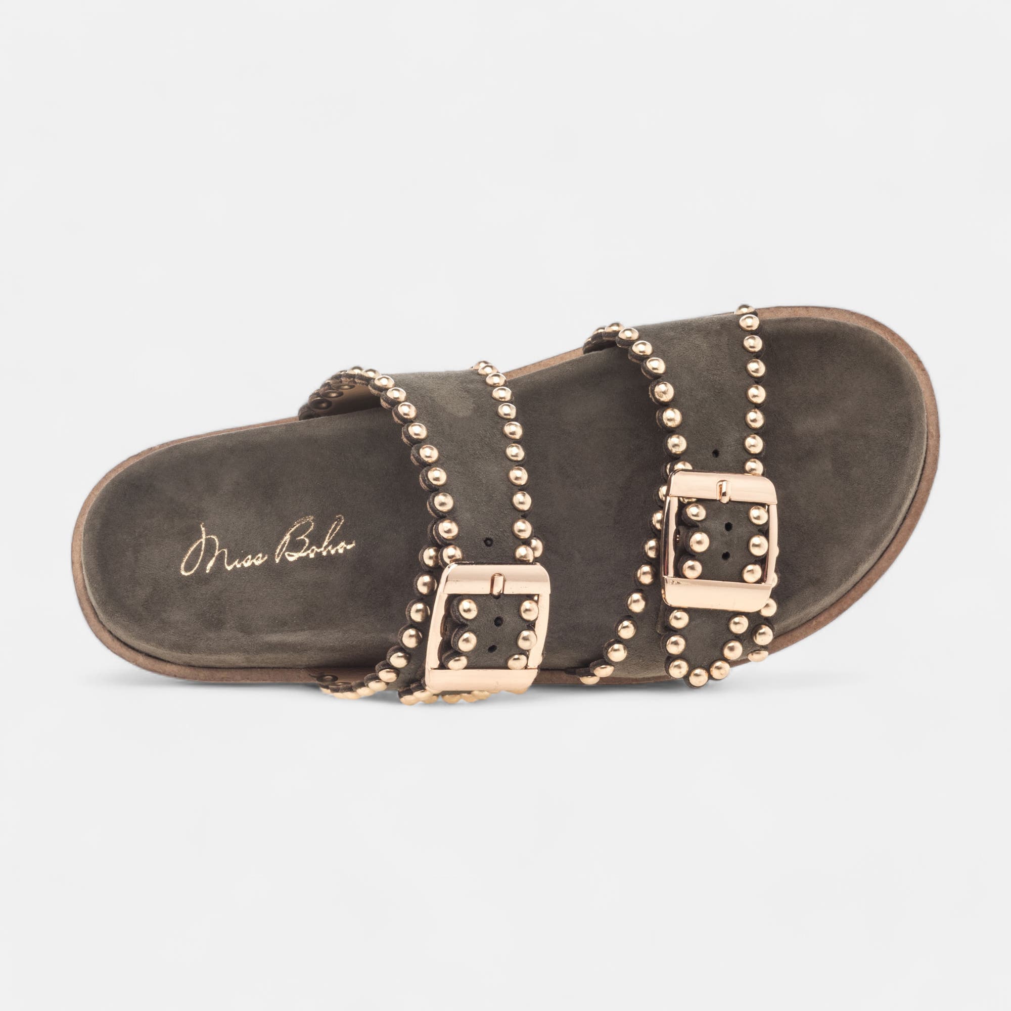 Mules Femme en cuir kaki