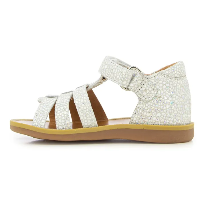 Pom d'Api Sandales Poppy Strap | Blanc moucheté