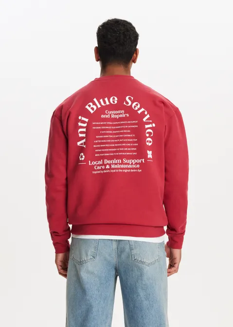 Sweater met print customs rood (ROO)