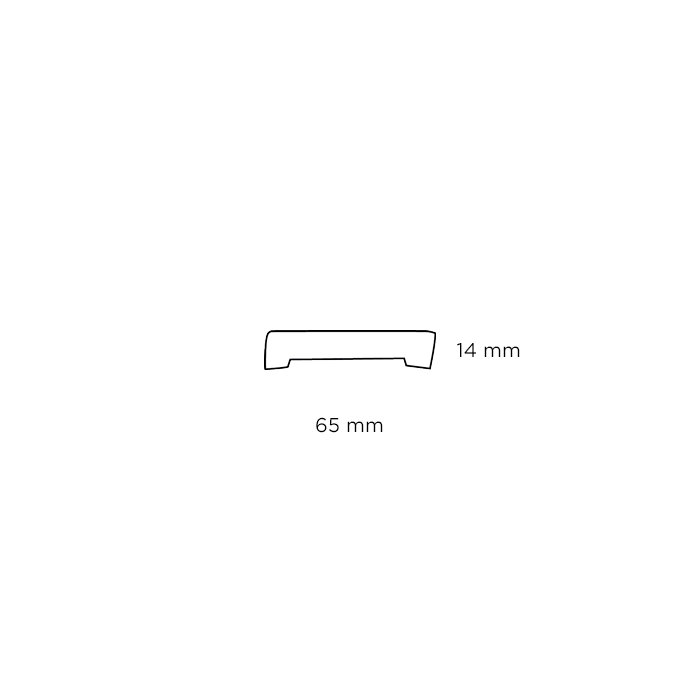 Fodliste glat plast hvid - 14 x 65 x 3000 mm
