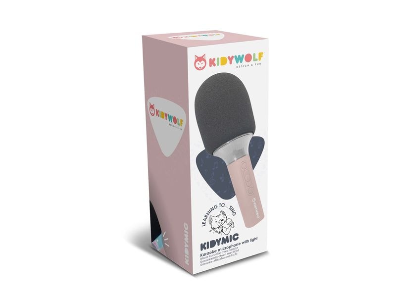 Kidywolf Mikrofon Bluetooth mit Licht blau Mikrofon für Kinder mit universellem Ladeanschluss