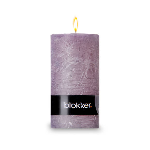 Blokker Rustieke Cilinderkaars - 7x13 cm - Grijs