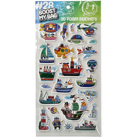 Boost-My-Bag 3D skum klistermærker – flere varianter - assorteret