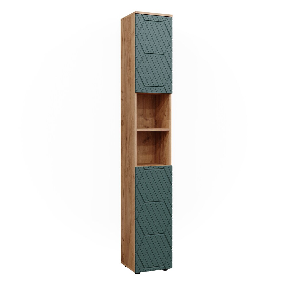 Vicco Hochschrank Irma Eiche Grün 30 x 192 cm Badezimmer