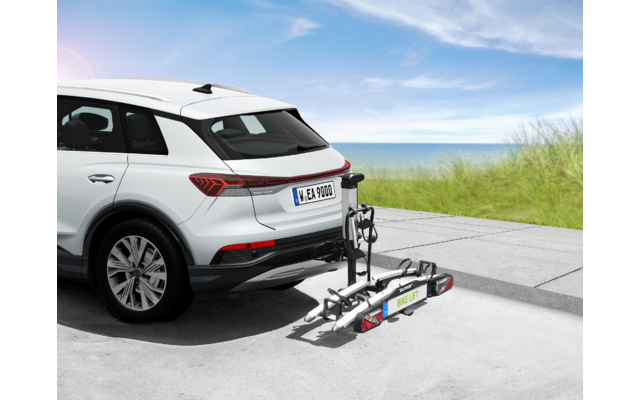Eufab Bike Lift Fahrradträger für 2 Fahrräder auf der Anhängerkupplung schwarz, E-Bike geeignet