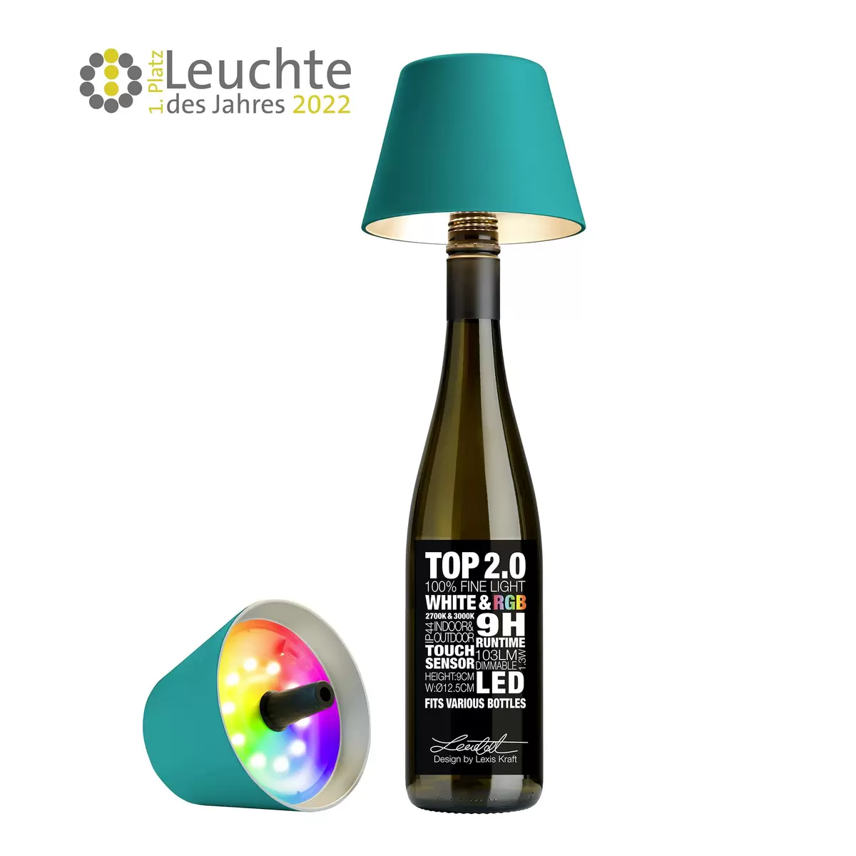 Tischleuchte Sompex Top Lampe 2.0 türkis türkis