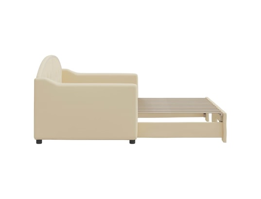 VIDAXL - Lit de jour avec lit gigogne crème 80x200 cm tissu
