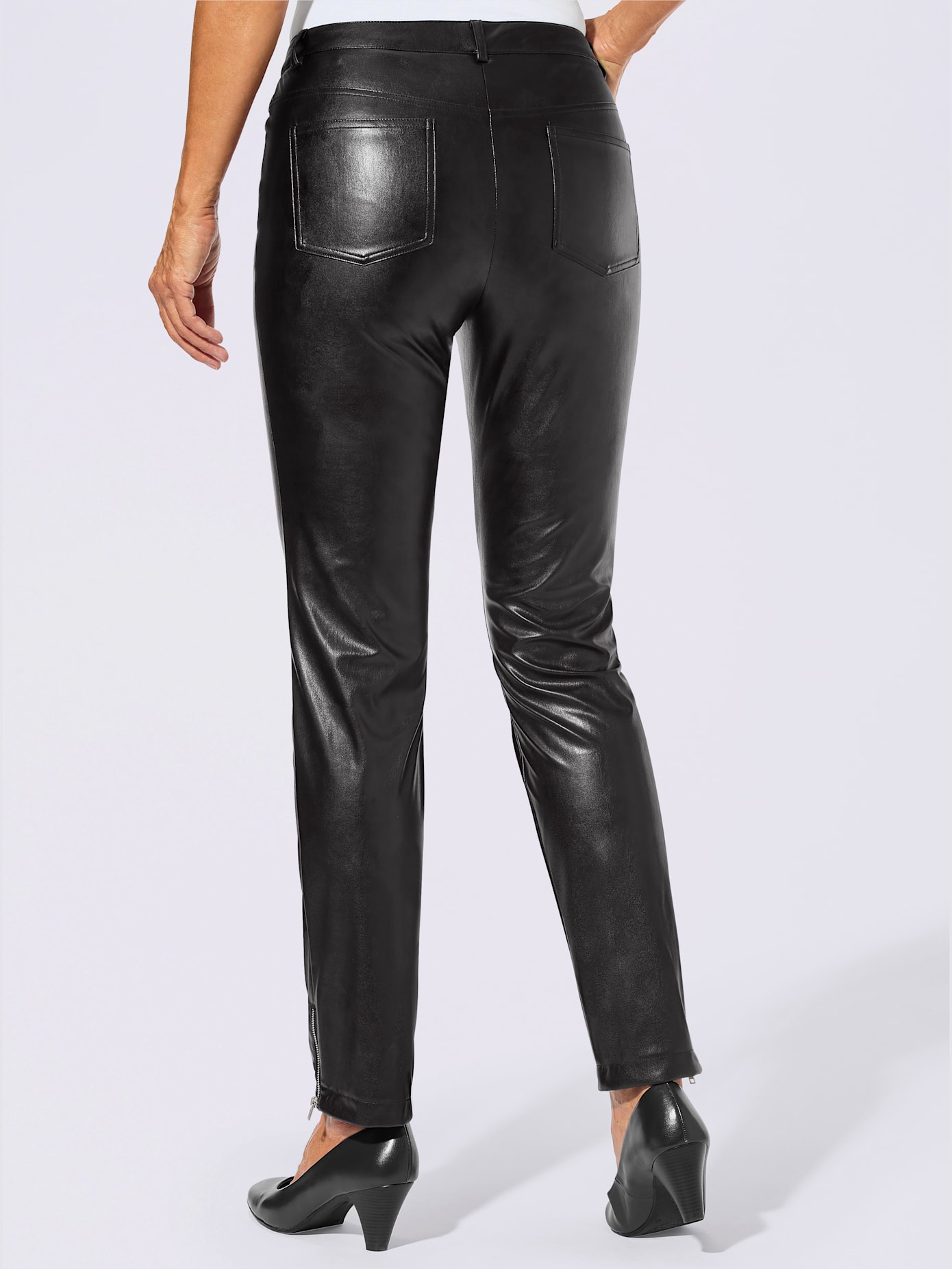 Pantalon femme effet cuir