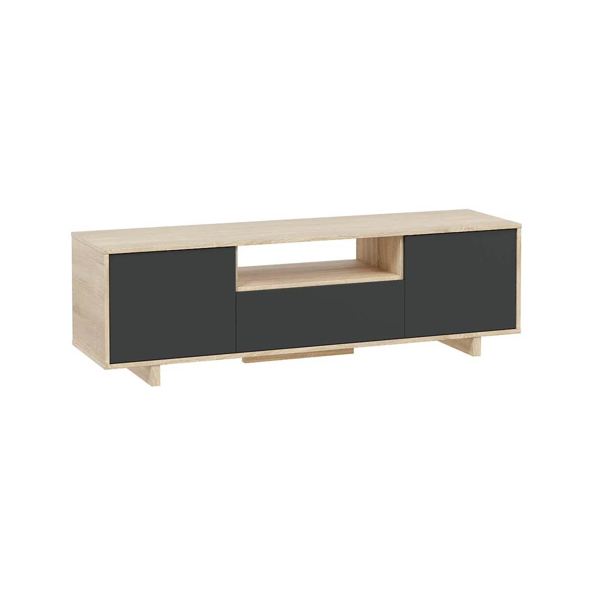 Pegane Meuble TV - Chêne canadien/gris anthracite