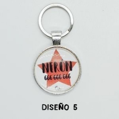 Placa de identificação para cães com estrela vermelha e branca