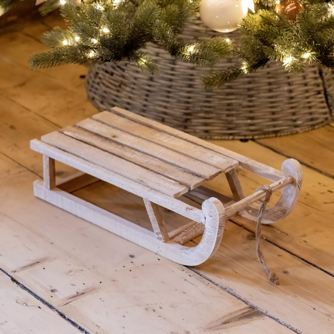 Luge en bois (50 x H14 cm) Megève naturel