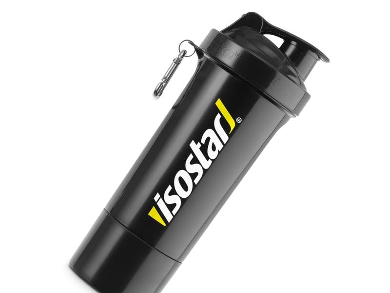 Isostar Shaker & Trinkflasche Smart Shaker Slim 500 ml, Sch Hochwertiger Shaker mit zwei Fächern
