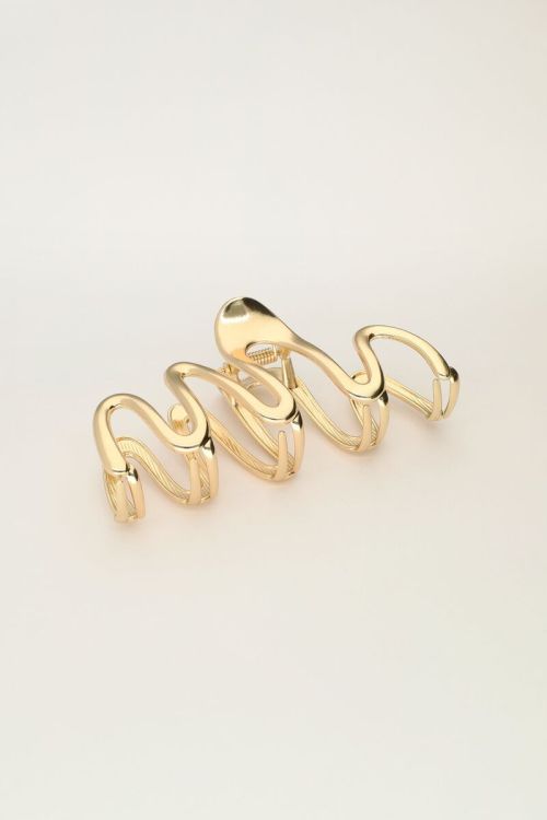 Goudkleurige haarclip met twist