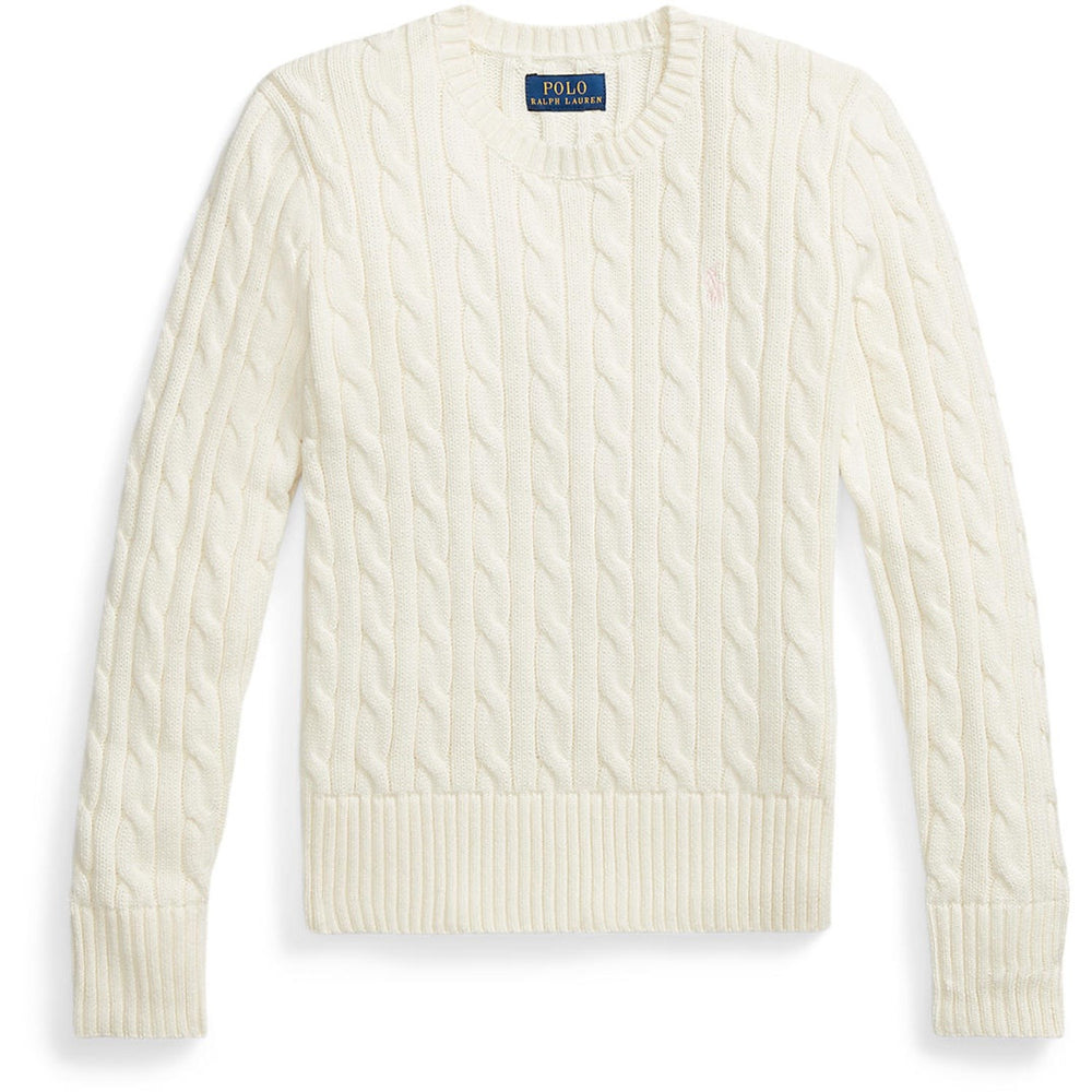 Køb Polo Ralph Lauren Warm White W/Hint Of Pink Girl Pullover