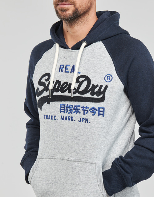 Superdry - VINTAGE VL HERITAGE RGN HOOD - Gris / Marine