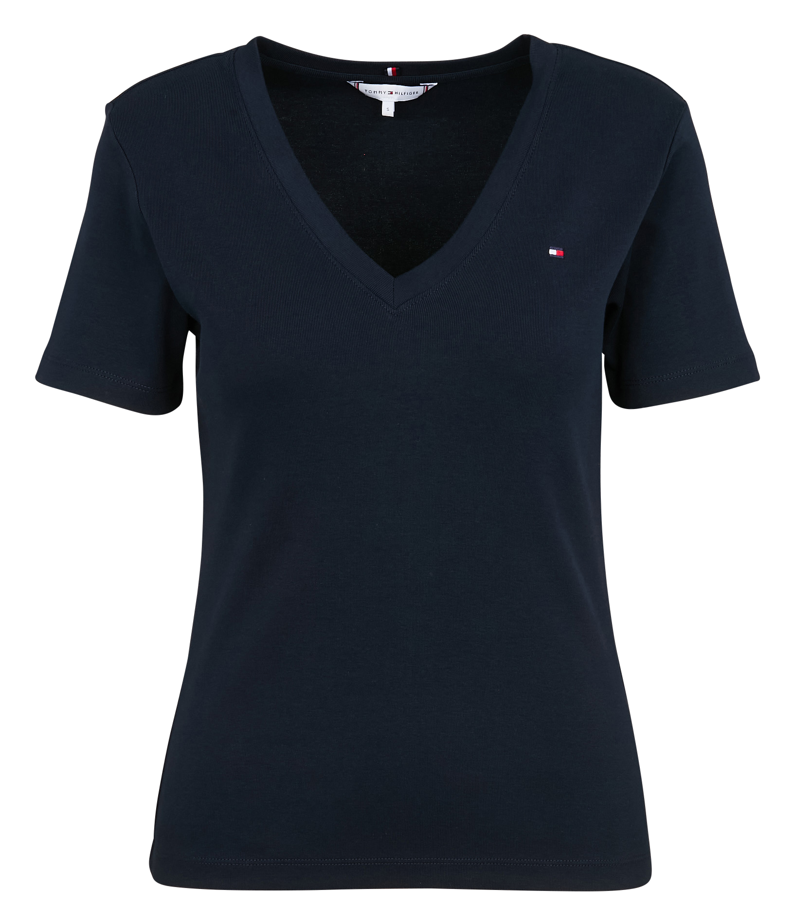 Tee-shirt col V en coton | Bleu