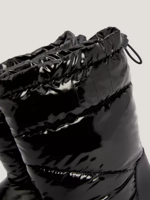 Botas puffer recicladas com acabamento brilhante