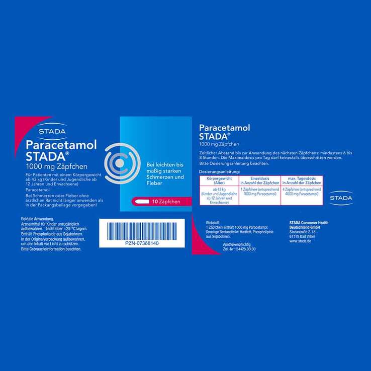 Paracetamol STADA® 125 mg Zäpfchen, 10 St