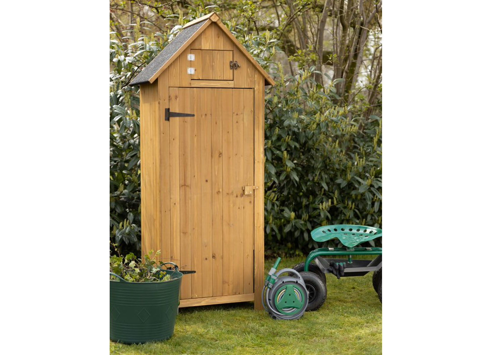 Holz-Gartenschrank 179cm Natur