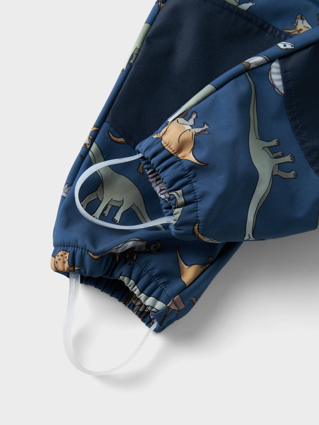 NAME IT softshell buitenspeelpak met all over print denim blauw/bruin/groen