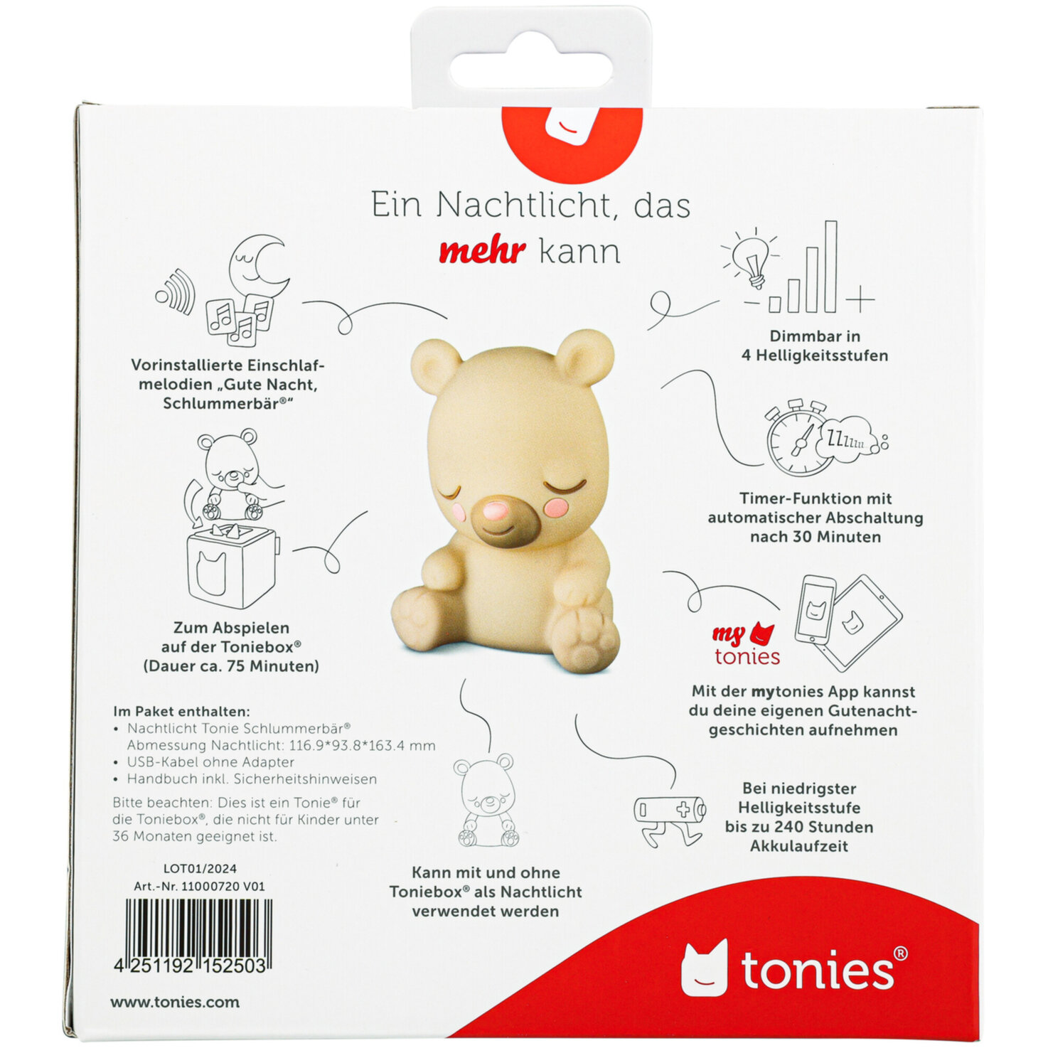 Tonies Nachtlicht Schlummer Bande Bär (Deutsch)