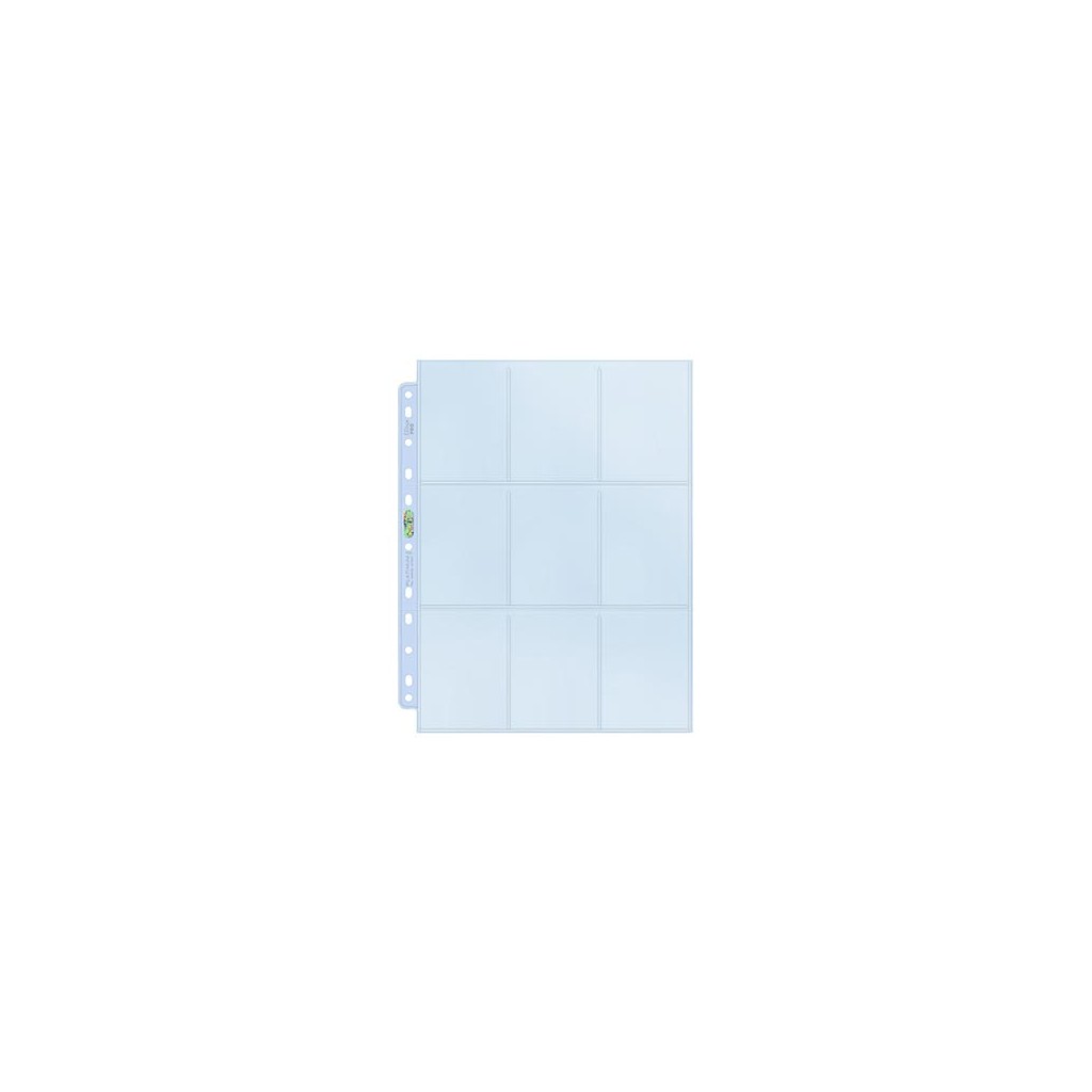 100 Feuilles pour Classeur - 9 Pocket Hologram Page : Platinum