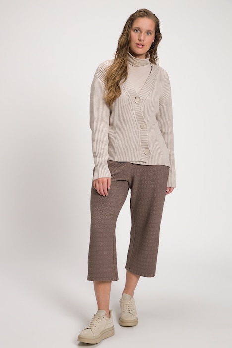 Strickjacke, Rippstrick, V-Ausschnitt, Biobaumwolle