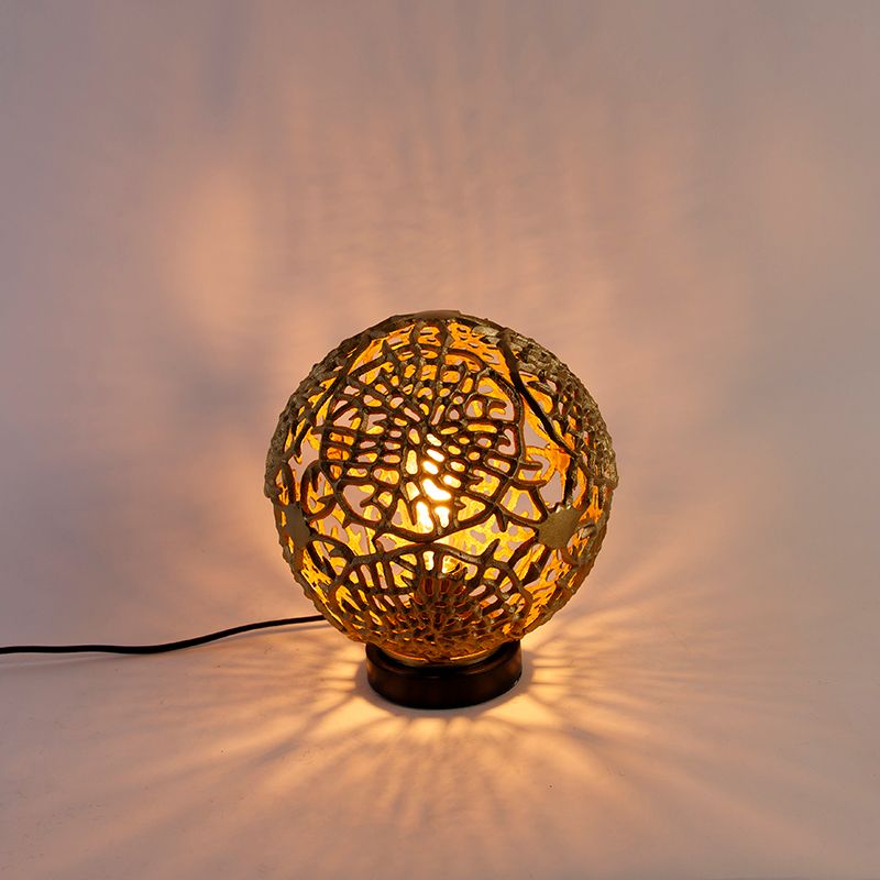Art deco tafellamp goud met zwart - Maro