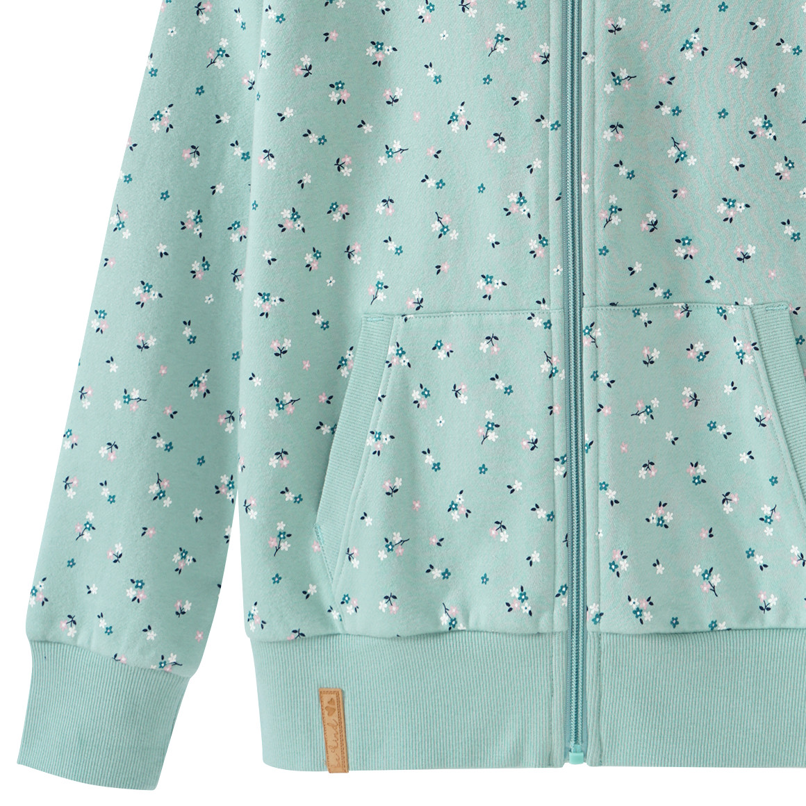 Yigga Mädchen Sweatjacke mit Blumen-Allover schilfgrün