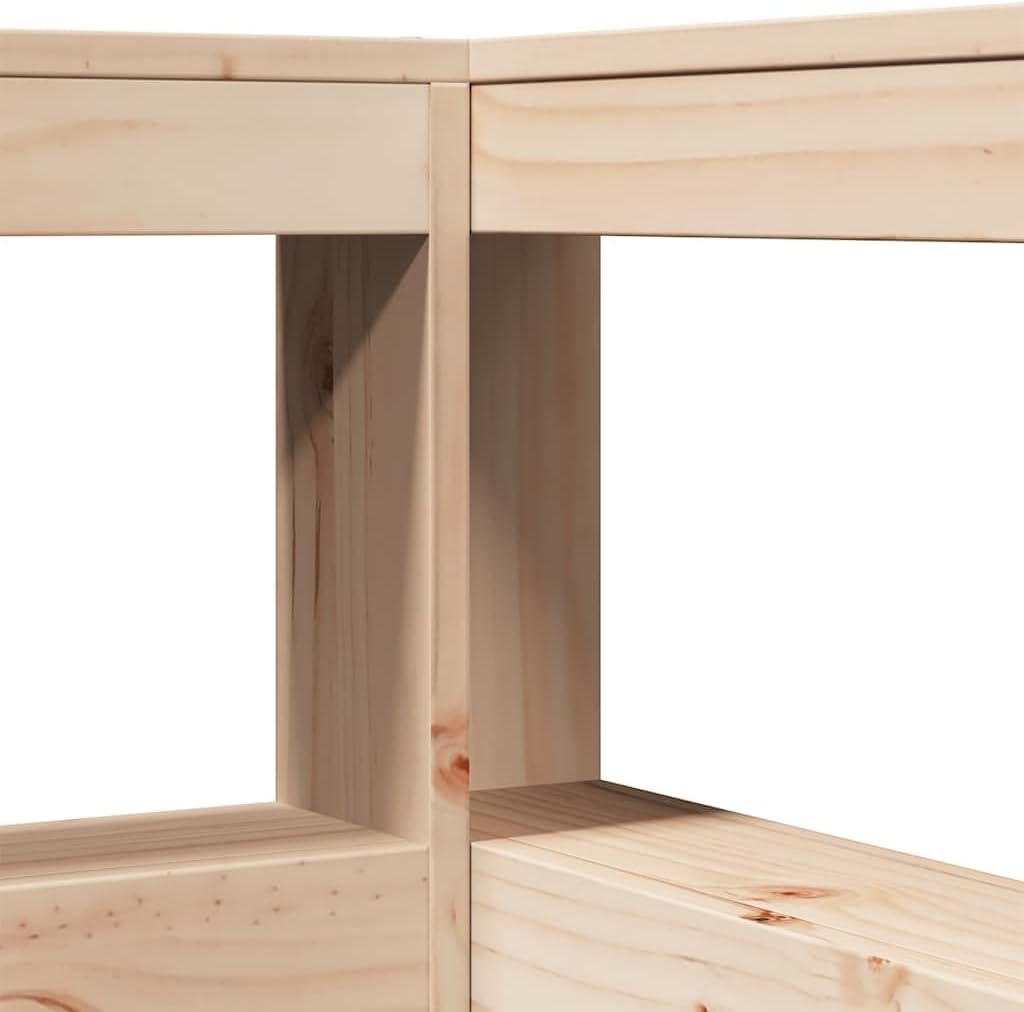 vidaXL Massivholzbett mit Regal ohne Matratze 140x200 cm Kiefernholz, Holzbett mit Regal, Massivholzbett mit Regal, Bett, Holzbett mit Bücherregal