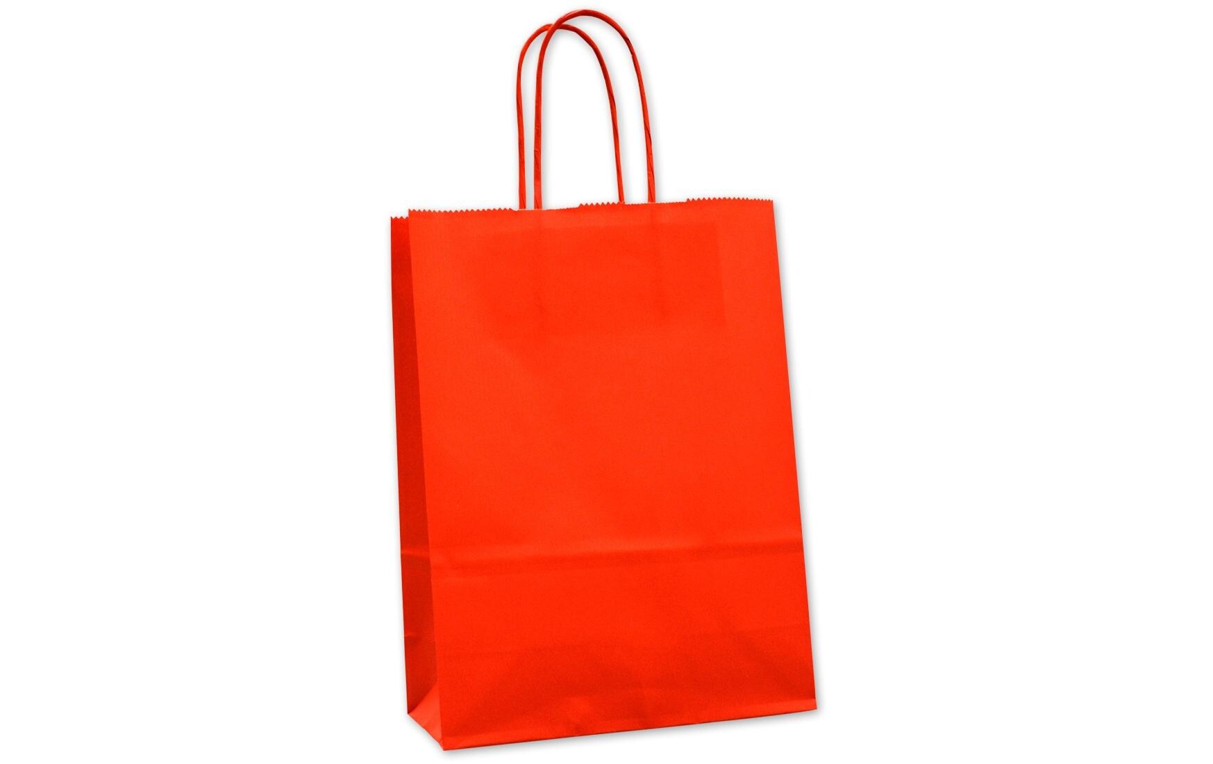 Geschenktasche 18 x 8 x 24 cm, 25 Stück, RotTragetasche mit Papierkordel