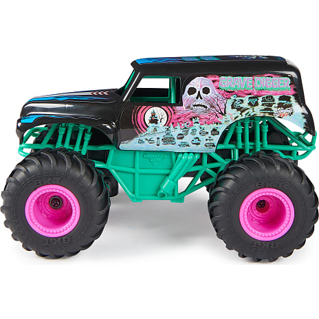 Monster jam RC Neon Grave Digger fjernstyret bil 1:24