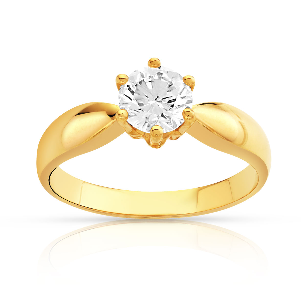 Bague solitaire or 750 diamant 80/100e de carat