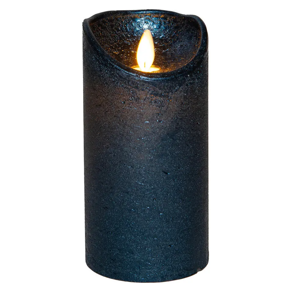 Anna's Collection Led stompkaars - metallic blauw - H15 x D7,5 cm