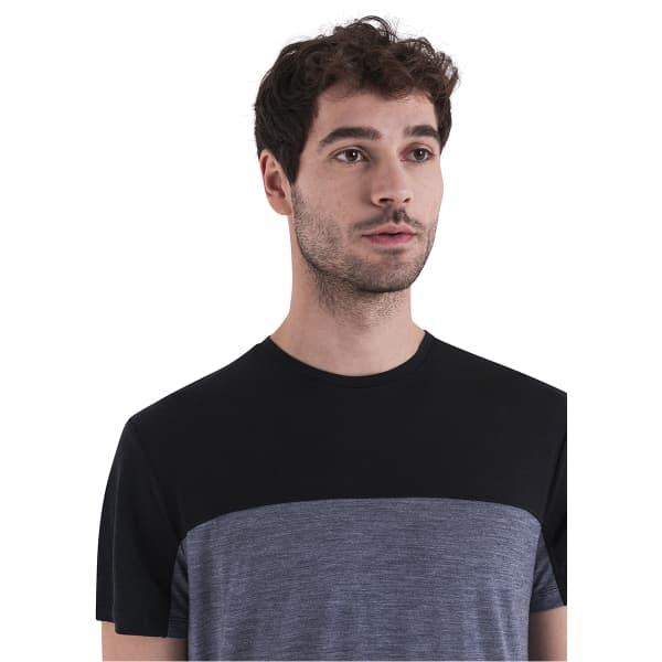 T-shirt randonnée ICEBREAKER M MERINO 125 COOL-LITE SPHERE III SS TEE GRAPHITE HEATHER/BLACK/CB