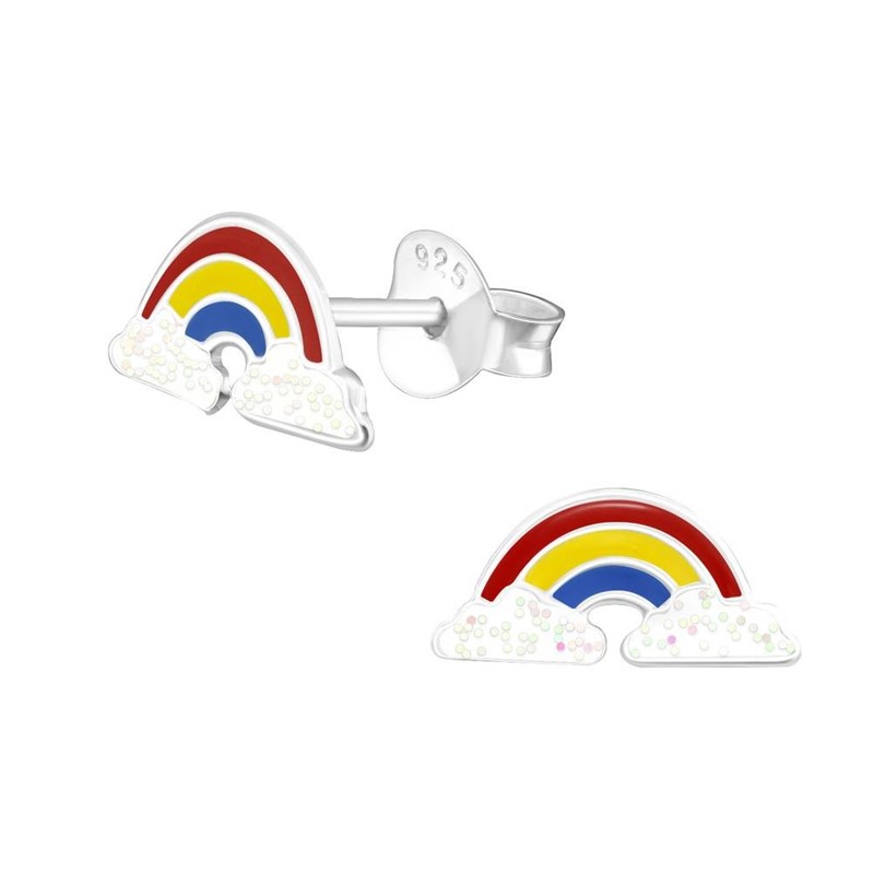 Boucle d'oreille arc en ciel en argent 925/1000