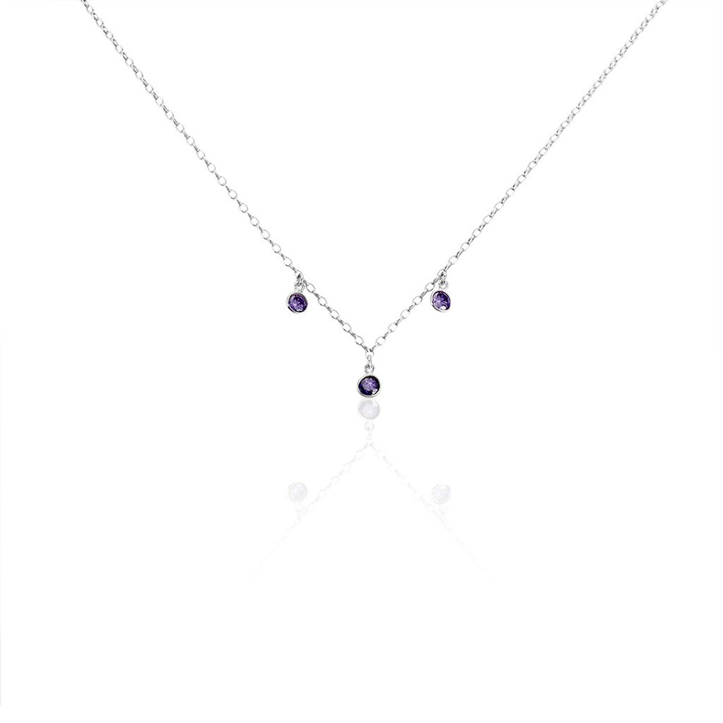 Collier Argent Blanc Muireall Oxydes De Zirconium