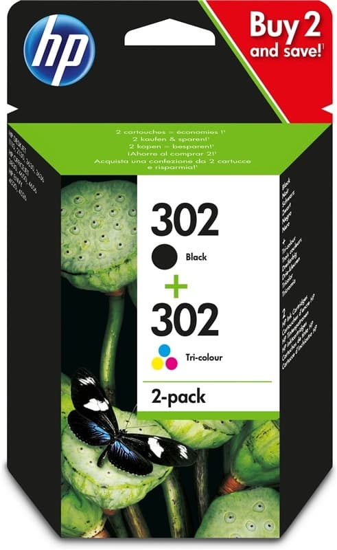HP 302 blekkpatroner Original Standard Yield Black, Cyan, Magenta, Yellow