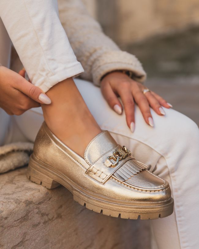 Mocassin femme doré - Livia