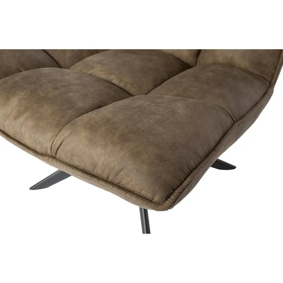 WOOOD Jouke Draaifauteuil - Kunstleer - Groen - 97x70x85