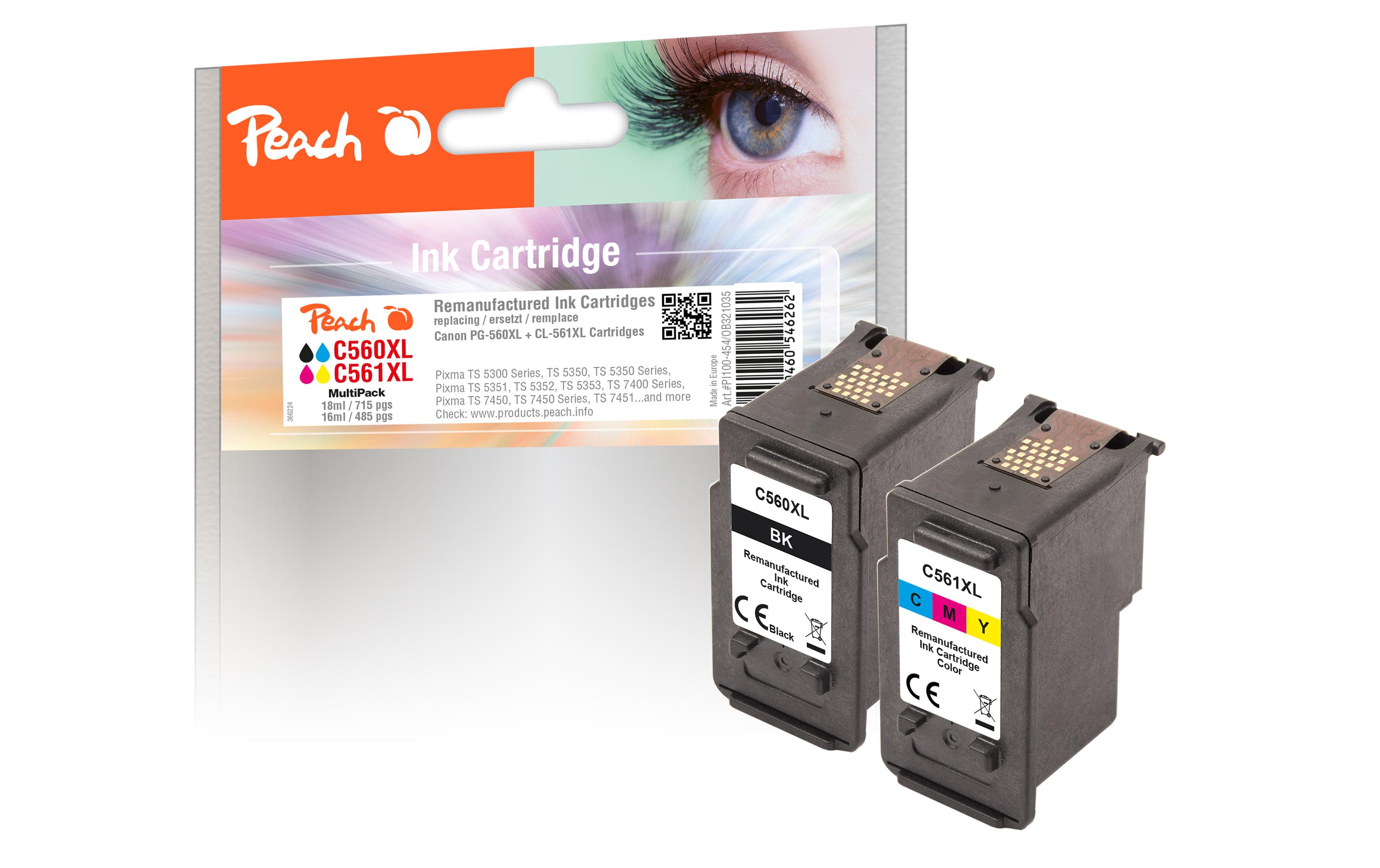 Tinte Canon PG-560XL/CL-561XL Multi-Pack 1x BK, 1x CMYTinte, Schwarz, Cyan, Magenta, Gelb