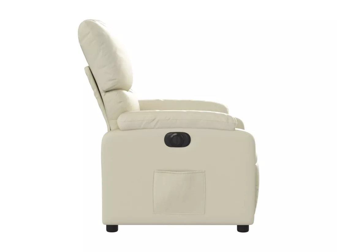 Fauteuil inclinable électrique Crème Similicuir
