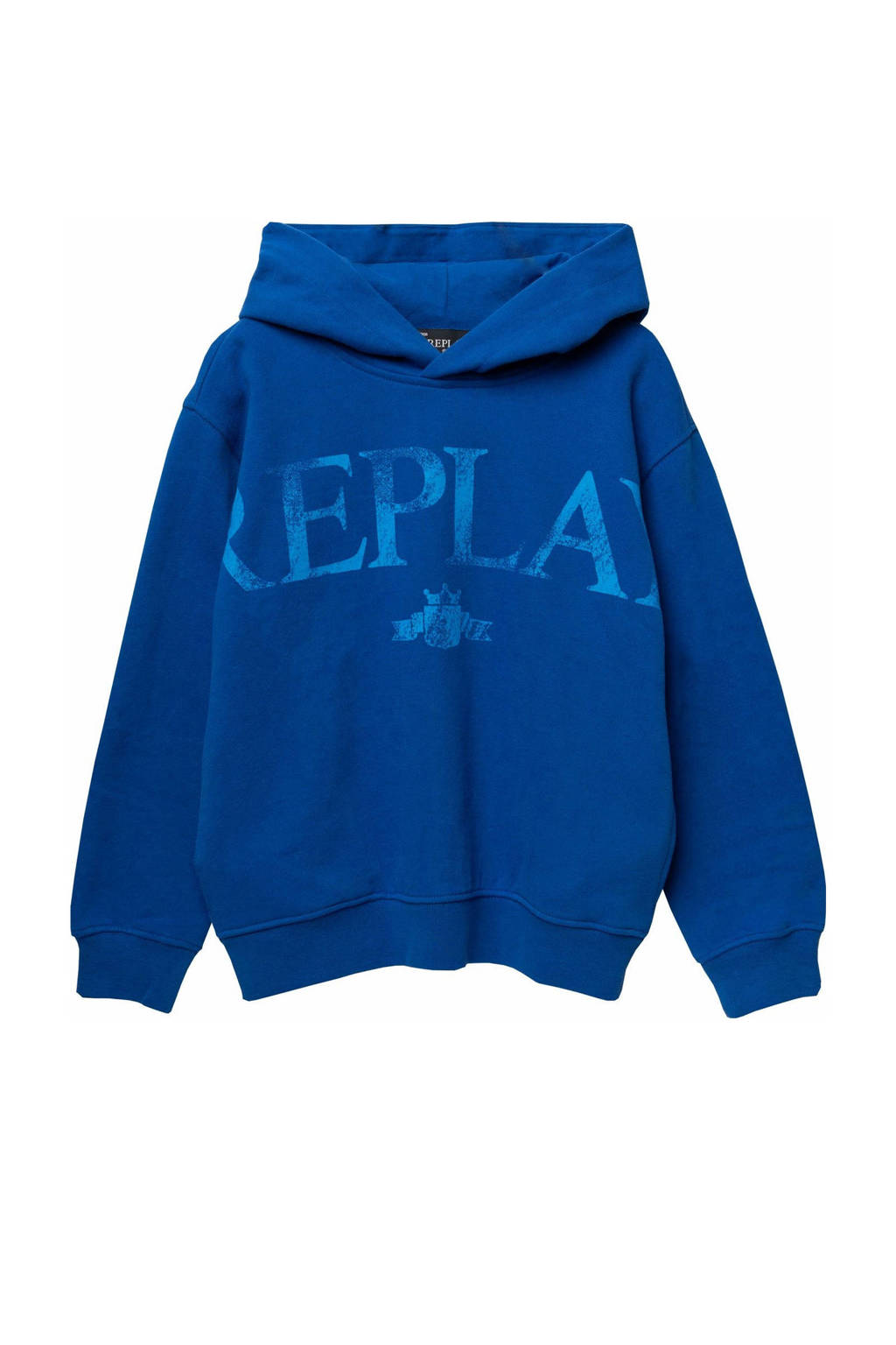 REPLAY hoodie met logo blauw