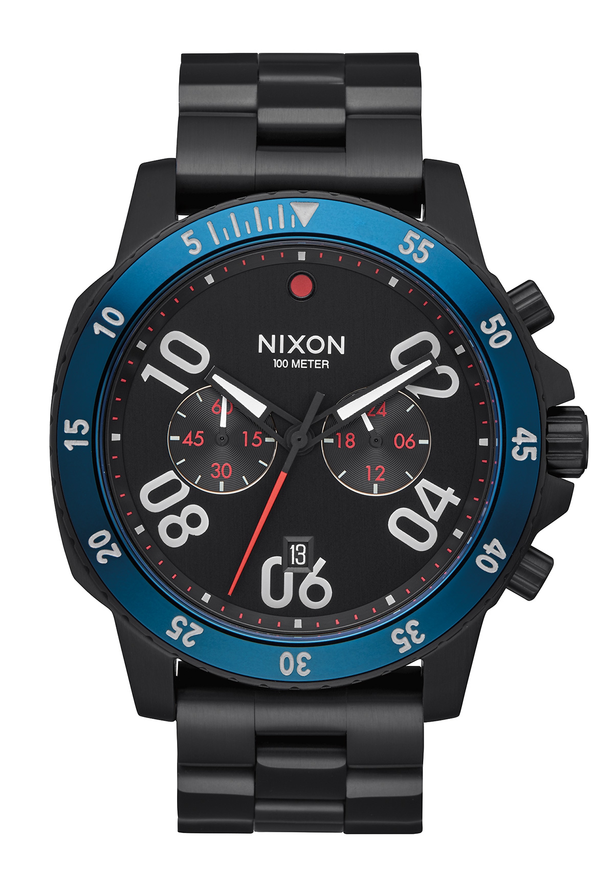 Nixon The Ranger Chrono All Black / Blue A549602