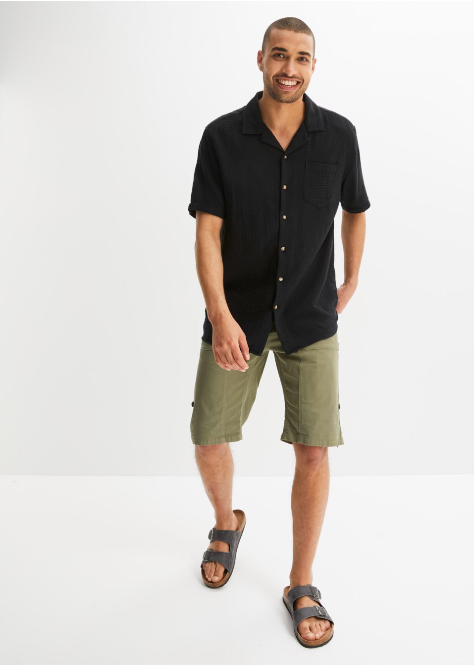 Bermuda extensible retroussable, Regular Fit