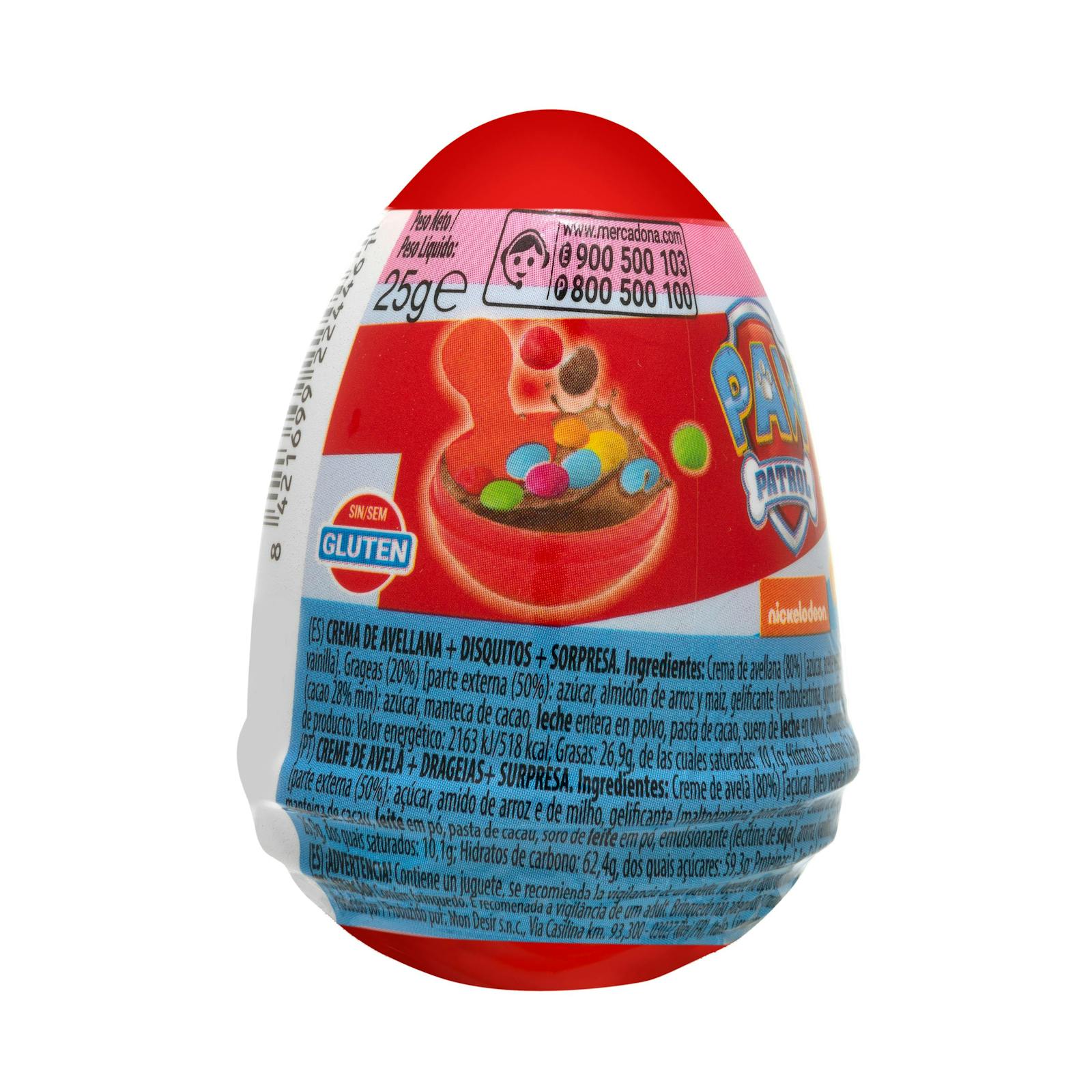 Disques d'œufs surprise à la crème de noisettes