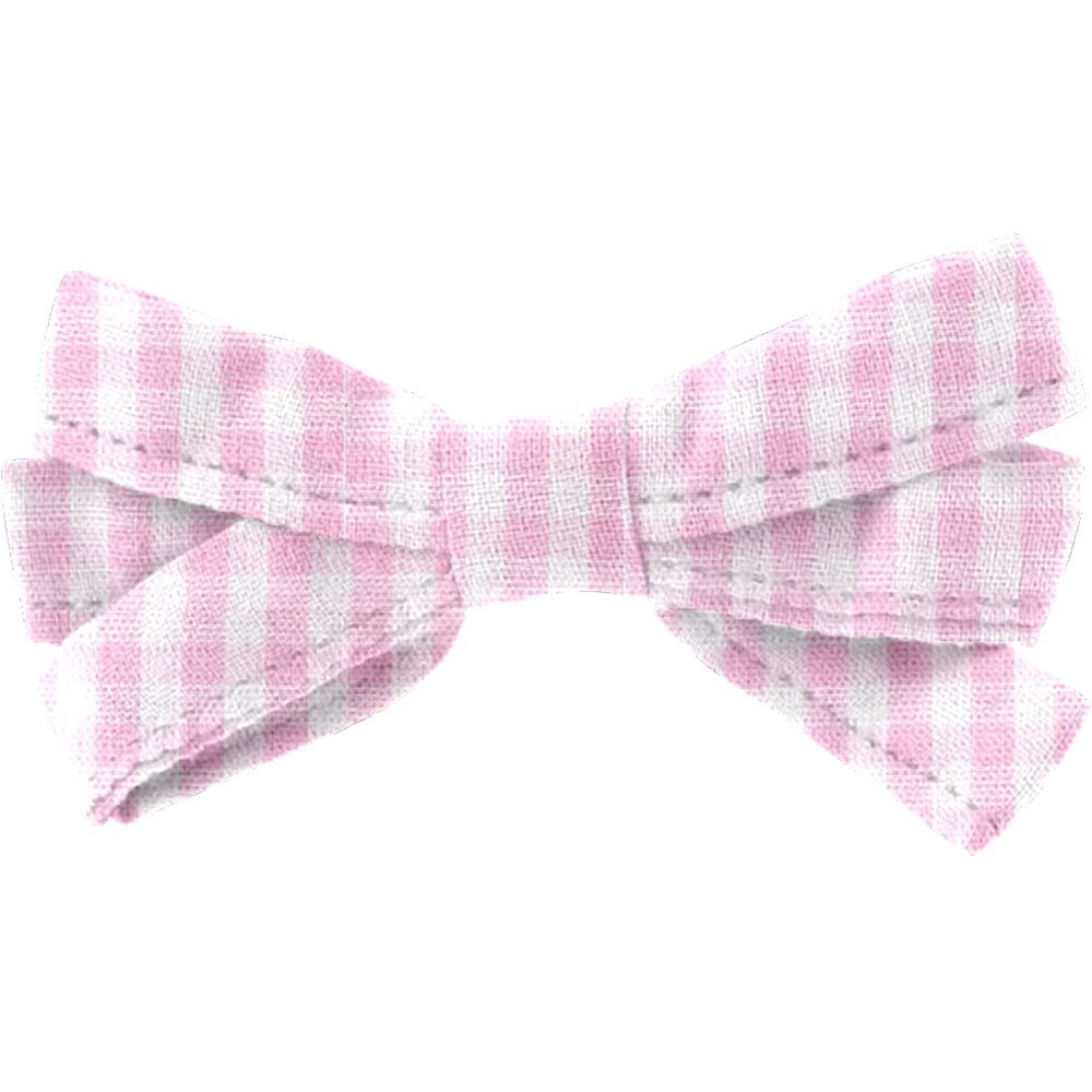 Barrette Noeud Ruban Vichy Rose