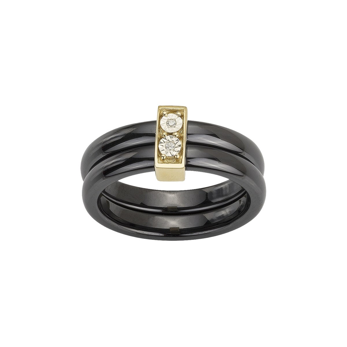 Bague en Plaqué Or avec oxyde de zirconium blanc